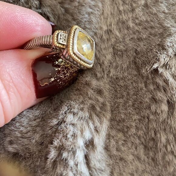 Citrine and Diamond Ring 🎁♥️🎄💝🥰💎 Two Tone - Picture 2 of 7